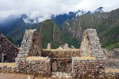 Machu Picchu, detail from peruvian incan town photo