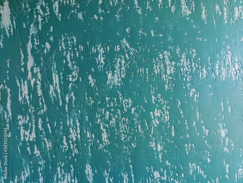 Fotografie background texture
 plaster wallpaper watery smooth emerald color