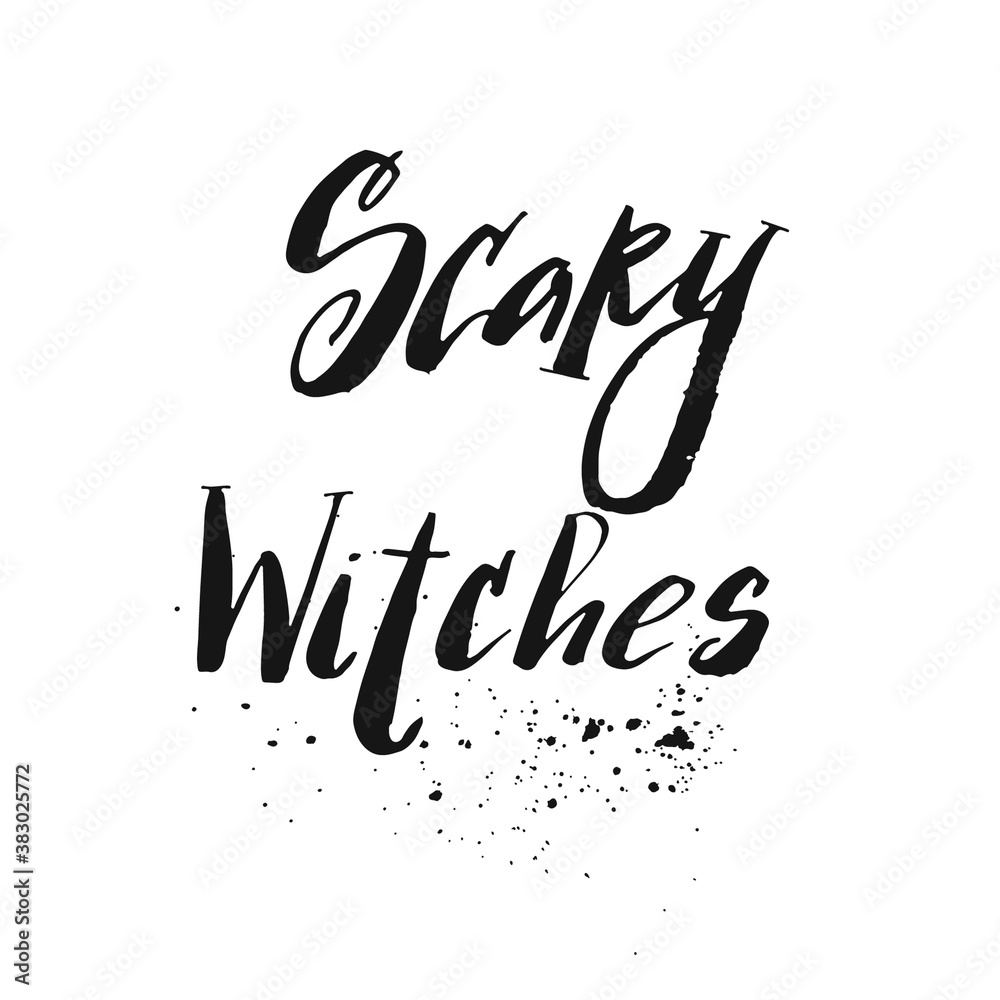 Old black hat. Lettering The best Witch. Design element for Halloween. Old black hat. Lettering The best Witch. Design element for Halloween.
