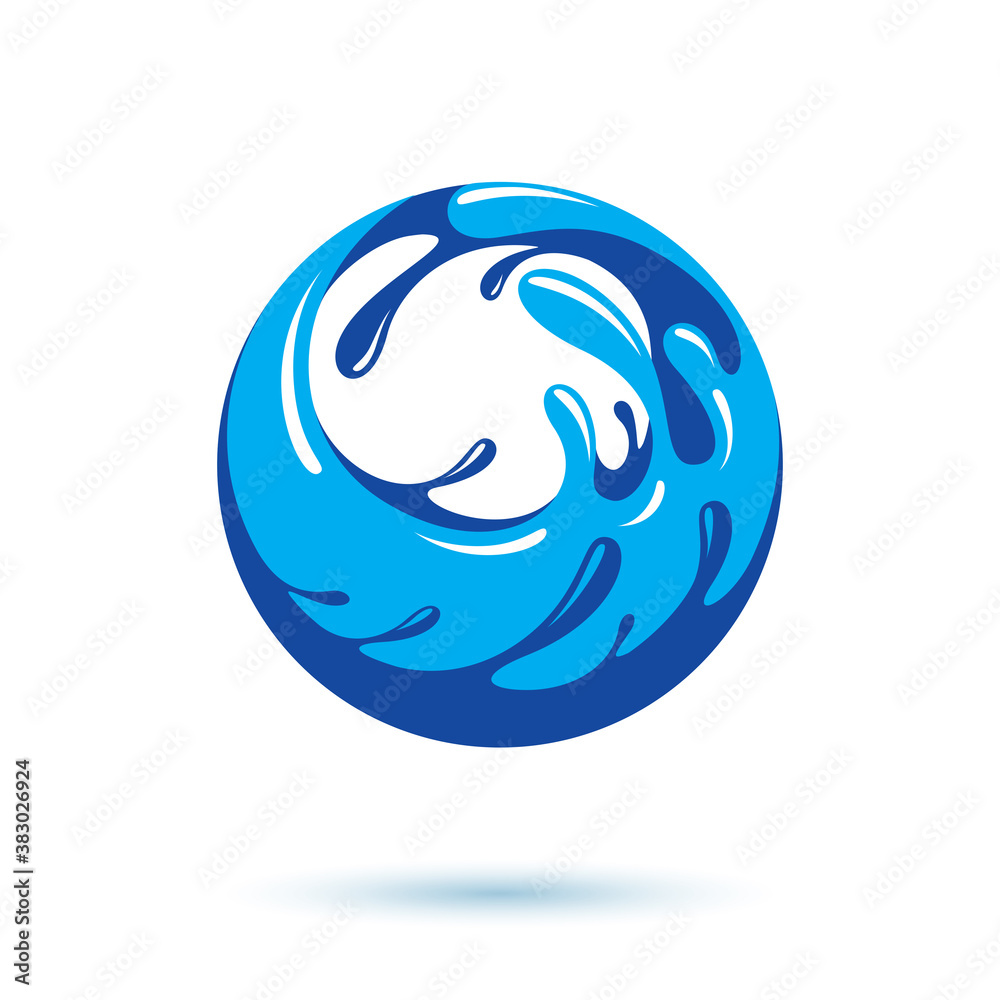 Sea wave splash vector logo. Pure water as the driving force for human activity theme. Sea wave splash vector logo. Pure water as the driving force for human activity theme.