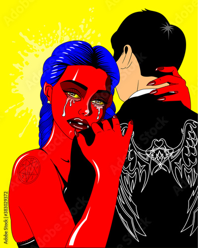 Tablou pe pânză angel and devil