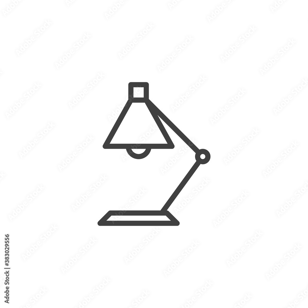 Desk lamp line icon. linear style sign for mobile concept and web design. Flexible lamp outline vector icon. Symbol, logo illustration. Vector graphics Desk lamp line icon. linear style sign for mobile concept and web design. Flexible lamp outline vector icon. Symbol, logo illustration. Vector graphics