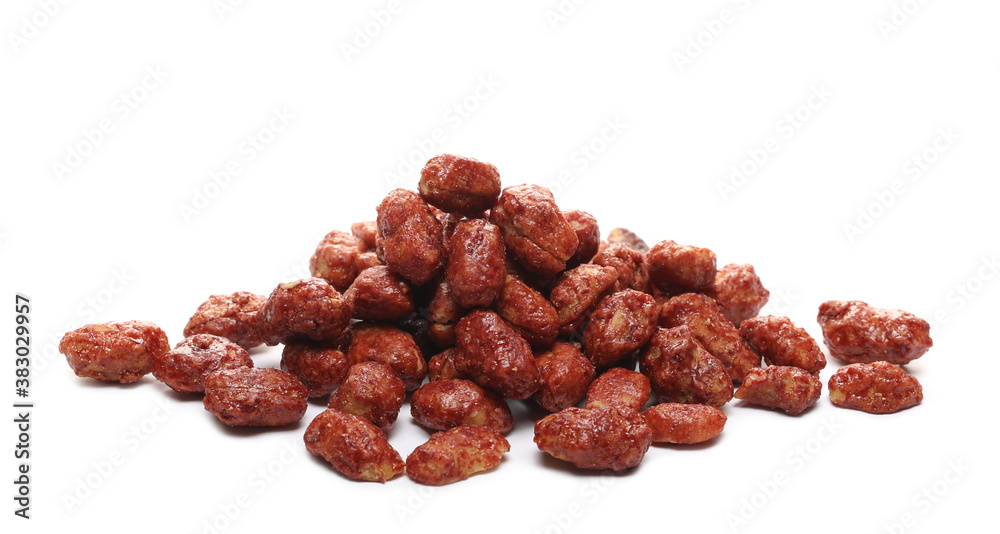 Sugar peanuts pile isolated on white background Sugar peanuts pile isolated on white background