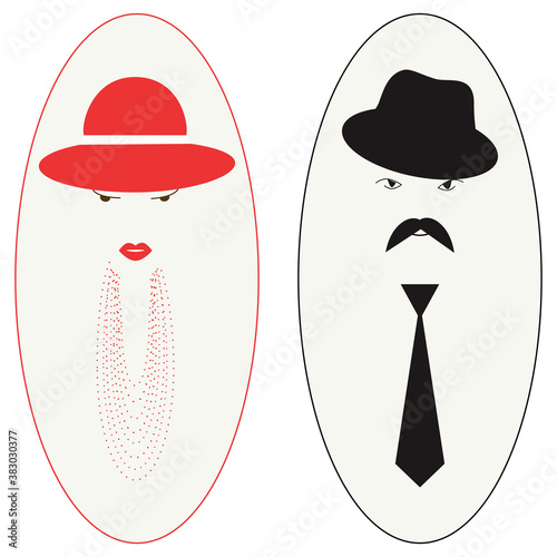 Man Woman icon. Vector male or female symbol. Isolated on a white background. Toilet, restroom sign.