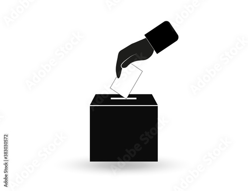 Vot ballot icon. Man makes his choice.