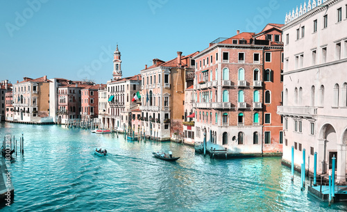 Traditional architecture on Grand Canal in Venice, Italy.