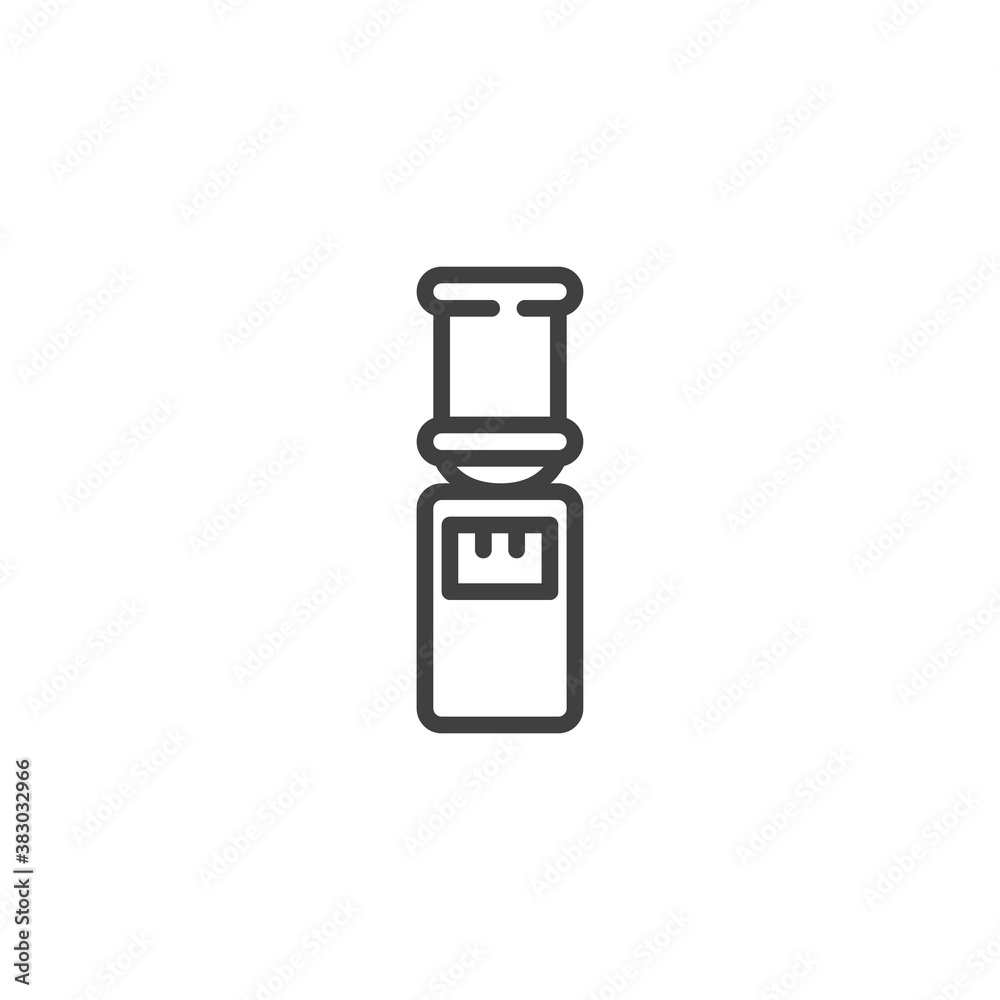Water dispenser line icon. linear style sign for mobile concept and web design. Water cooler outline vector icon. Symbol, logo illustration. Vector graphics