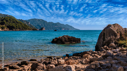 Bucht zm Baden an der Küste der Insel Korfu