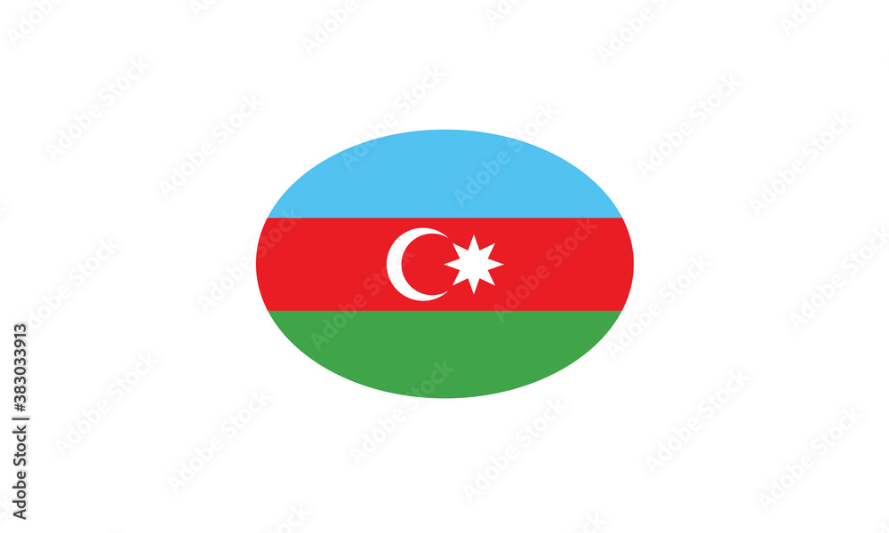 Azerbaijan flag oval circle vector illustration