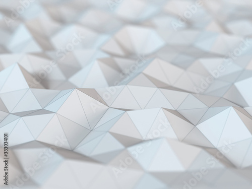 Fototapeta Naklejka Na Ścianę i Meble -  Abstract triangulated geometric background, low poly wavy surface 3d rendering