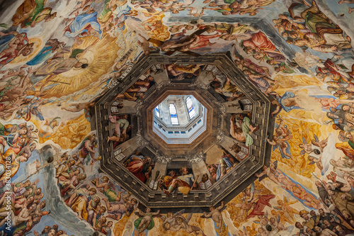 Detail of the Fresco in the Dome, Florence Cathedral, Italy