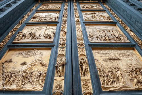 Detail of the East Doors or Gates of Paradise, Florence Baptistery, Italy