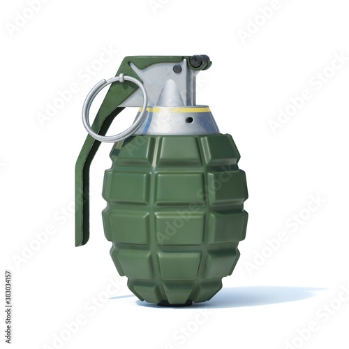 Hand grenade isolated on white background, 3d rendering