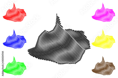 Holguin City (Republic of Cuba) map vector illustration, scribble sketch City of Holguin map