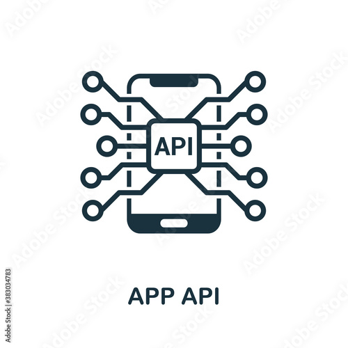 App Api icon. Simple element from app development collection. Filled App Api icon for templates, infographics and more