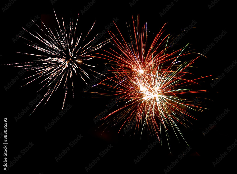 Real fireworks in a black background, easy to use Real fireworks in a black background, easy to use