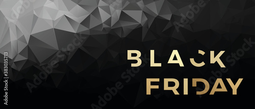 carte ou bandeau sur les black friday en or sur un fond noir et gris 