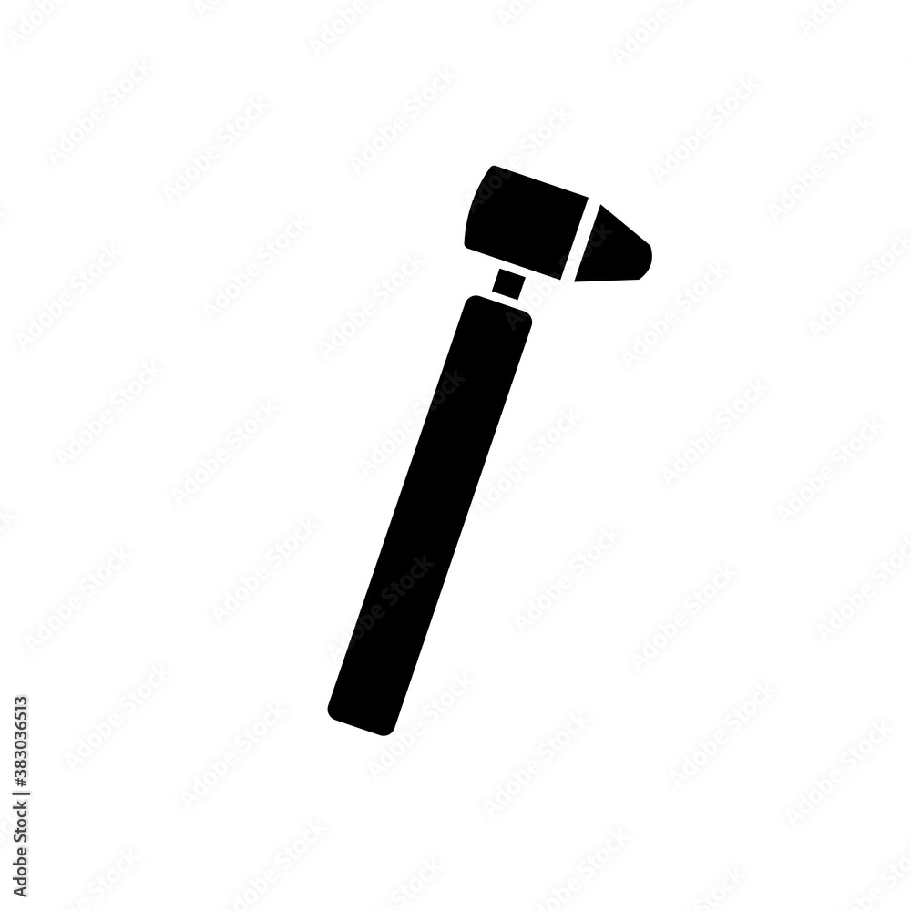 Medical otoscope silhouette icon. Clipart image isolated on white background. Medical otoscope silhouette icon. Clipart image isolated on white background.