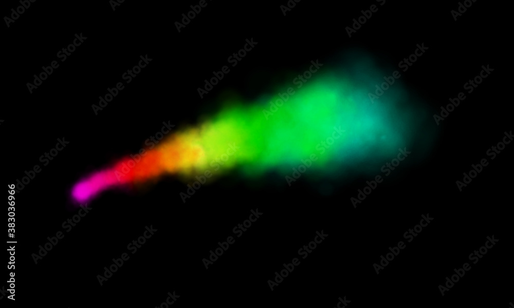 Colored smoke on a black background, easy to use material