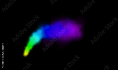 Colored smoke on a black background, easy to use material