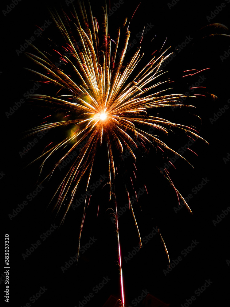Real fireworks in a black background, easy to use