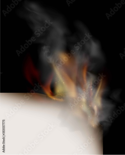 transparent design burning templates torn paper with fire