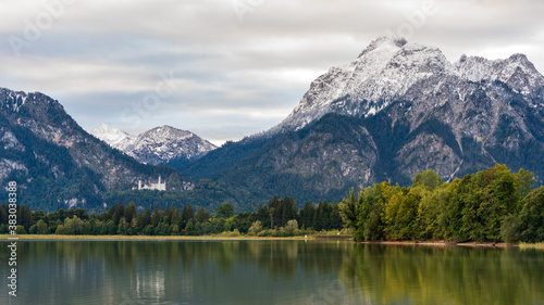 Amazing views from the Forggensee lake in Germany with view of neuschwanstein castle  © Masood