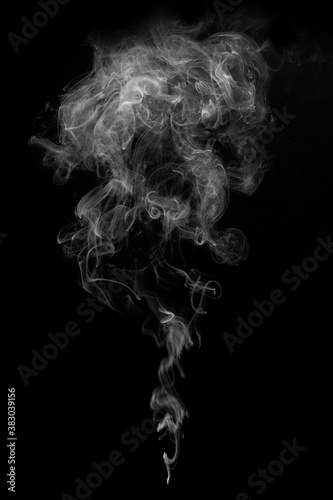 Fototapeta Naklejka Na Ścianę i Meble -  Real white smoke in a black background, easy to use material