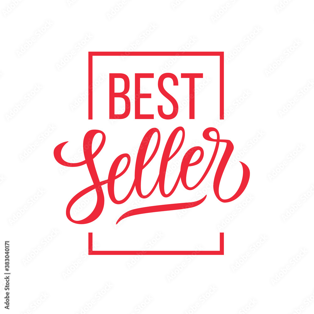 Bestseller label. Creative typography for business, promotion and advertising. Vector illustration.