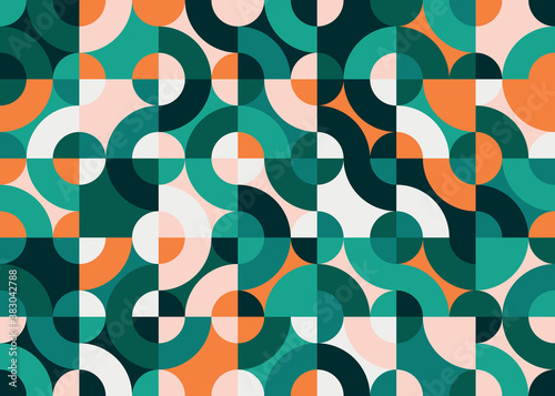 Abstract Geo Art Vector Pattern Composition With Geometric Shapes