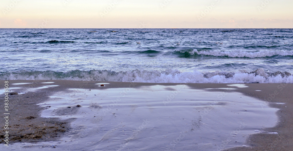 Blue sea and sky for background. Sea and sky in the evening. Beautiful calm waves. Blue sea and sky for background. Sea and sky in the evening. Beautiful calm waves.