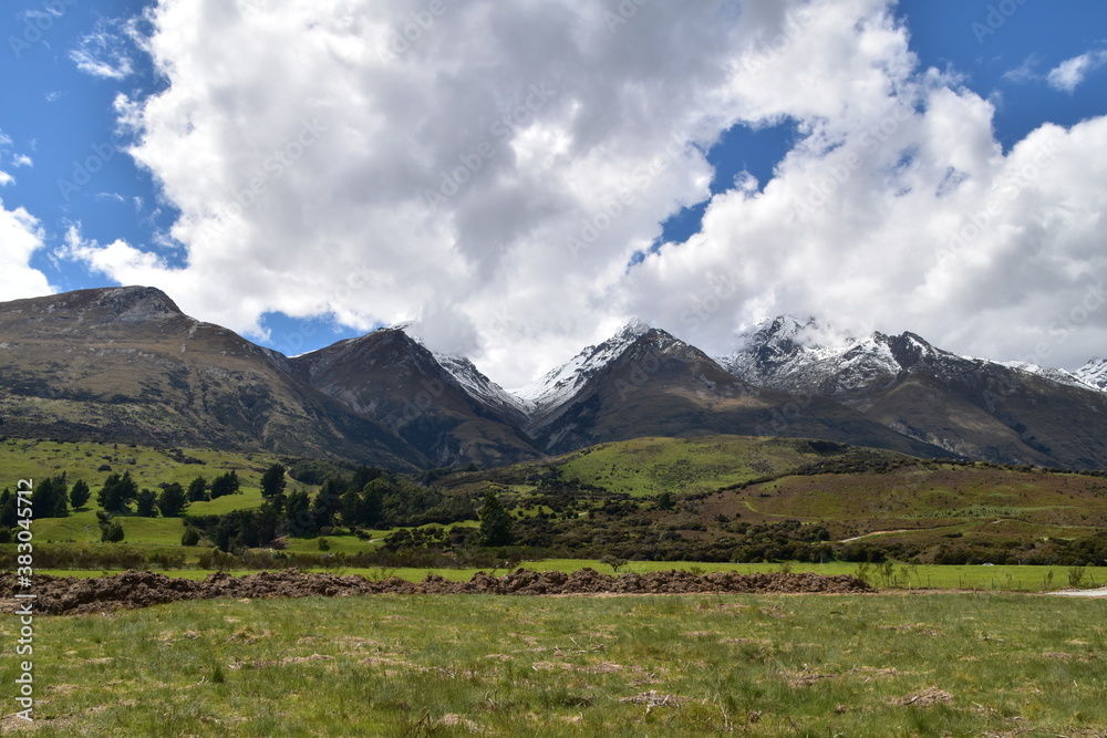 The view of mountains in Queenstown, New Zealand The view of mountains in Queenstown, New Zealand