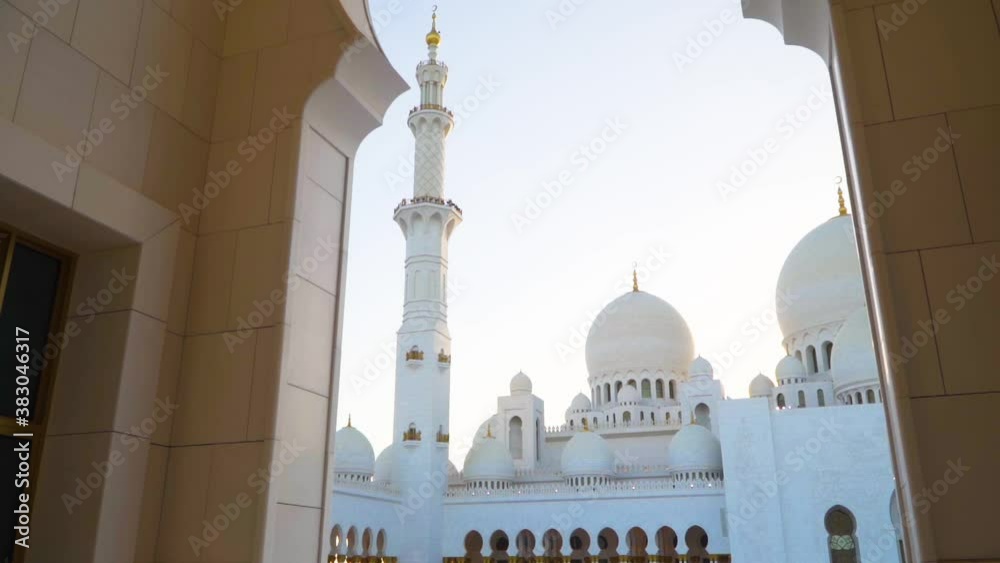 Abu Dhabi, UAE - Sheikh Zayed Mosque by Sunset