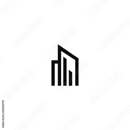 Outline Skyscrapers Vector Logo Template Illustration Design