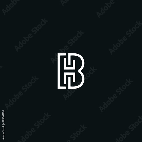 BH/HB initial logo design vector