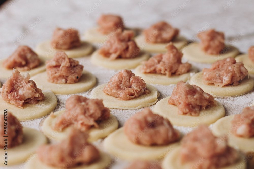 Fototapeta premium meat and dough