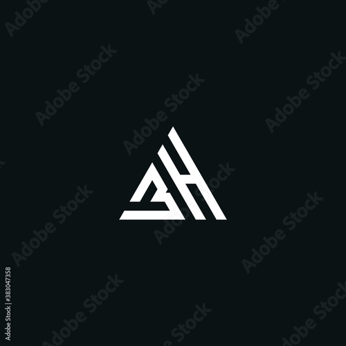 BH/HB initial logo design vector