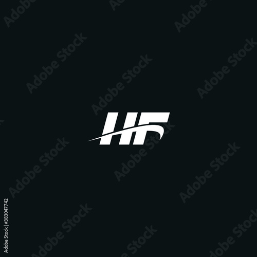 HF initial logo design vector