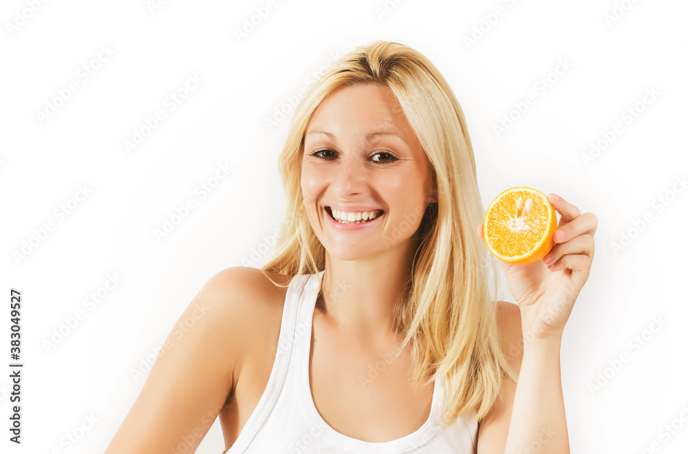 Healthy young woman with orange juice Healthy young woman with orange juice