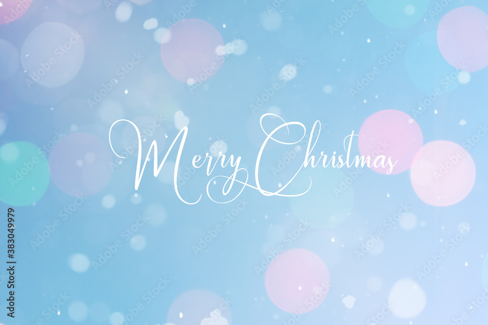 Naklejka premium Winterliche Postkarte mit dem Text Merry Christmas