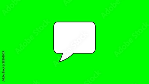 Chat, speech bubble icon animation on green background 4K video