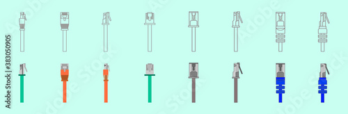 a set of cable rj45 icon design template with various models. vector illustration isolated on blue background photo