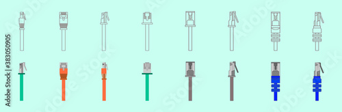 a set of cable rj45 icon design template with various models. vector illustration isolated on blue background