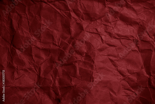 Abstract background texture wrinkled crumpled paper red