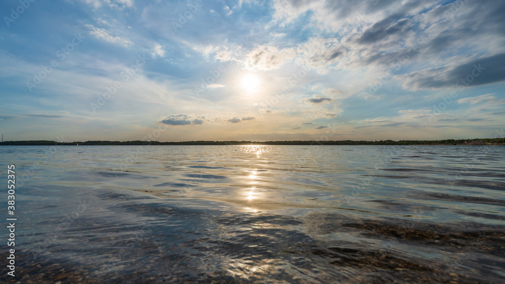 Sunset over the Cospudener Lake, Leipzig