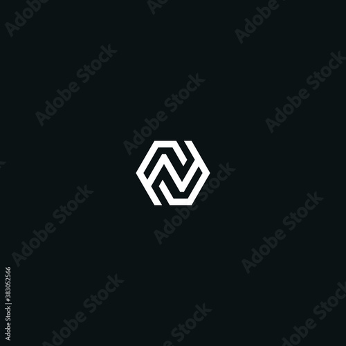 N initial logo design