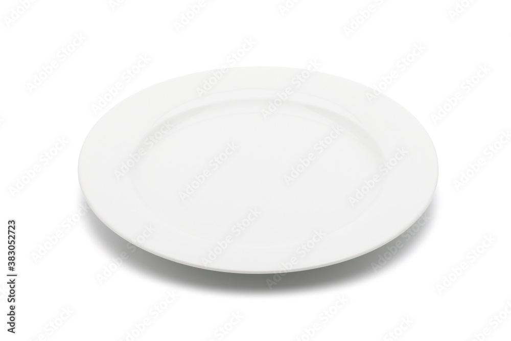 White plate isolated on white. Clipping path White plate isolated on white. Clipping path