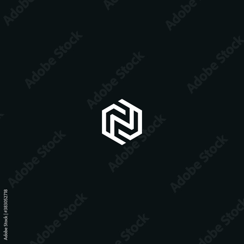 N initial logo design