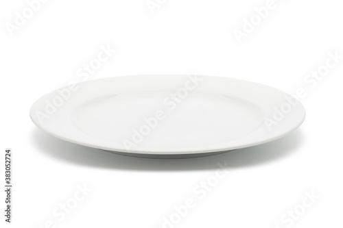 White plate isolated on white. Clipping path included