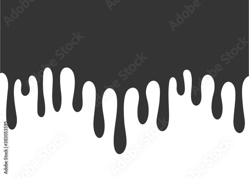 Drip of oil, Illustration splash drops of ink blob. Droplets of black liquid on white, vector illustration